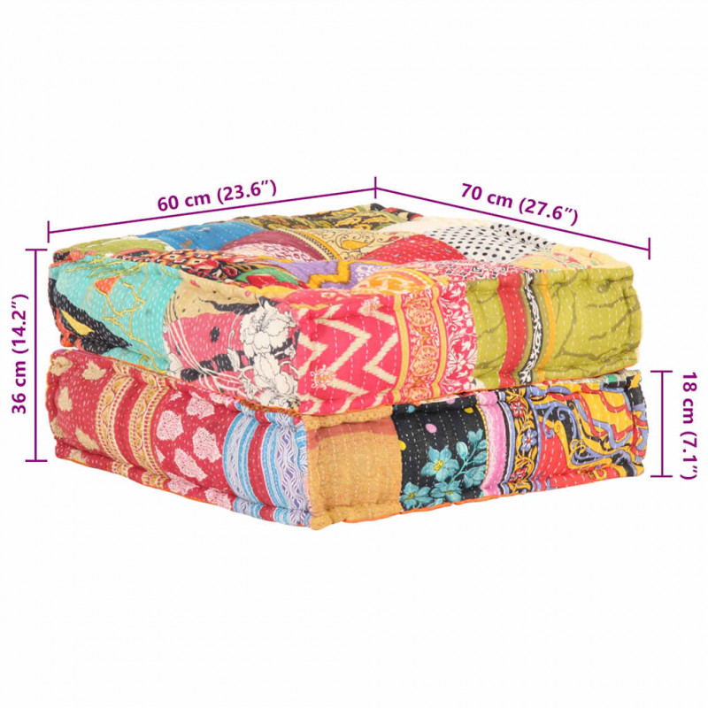 Puf, 60x70x36 cm, patchwork, tkanina