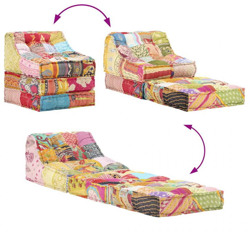 Puf modułowy, patchwork, tkanina