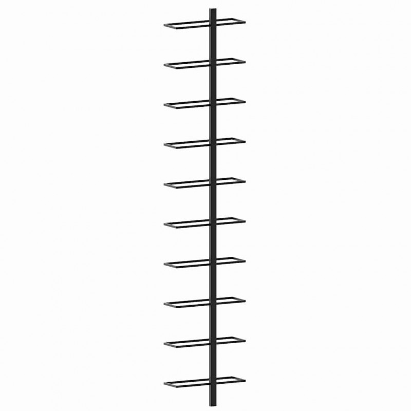 Ścienne uchwyty na 20 butelek wina, 2 szt., czarne, metalowe