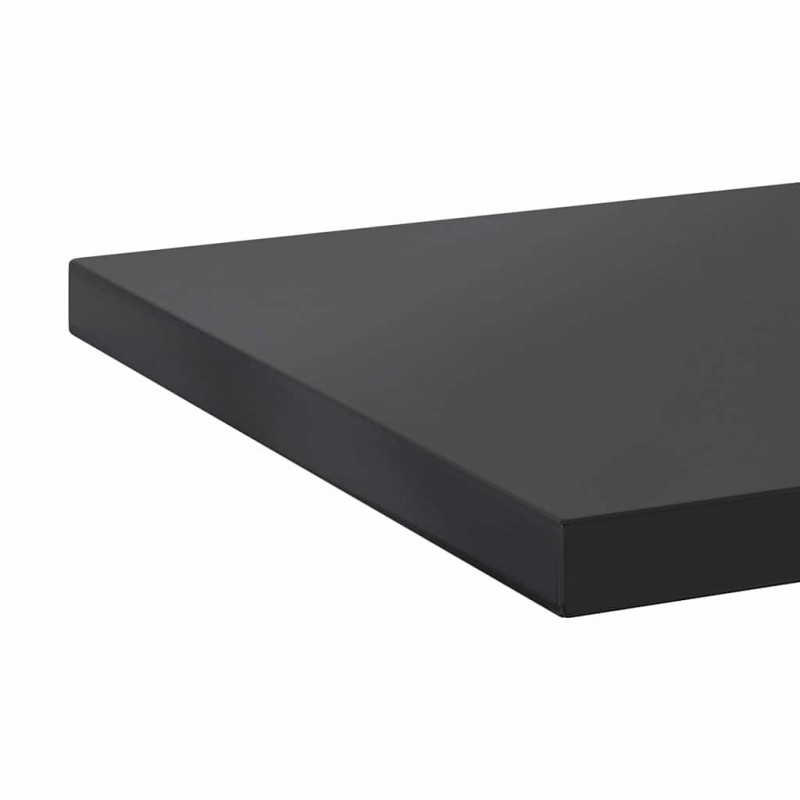 Półki ścienne, 2 szt., 100x30x3 cm, czarna stal nierdzewna