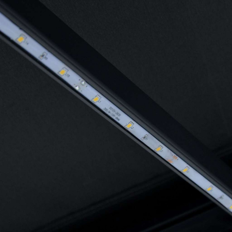 Ręcznie zwijana markiza z LED, 350 x 250 cm, antracytowa