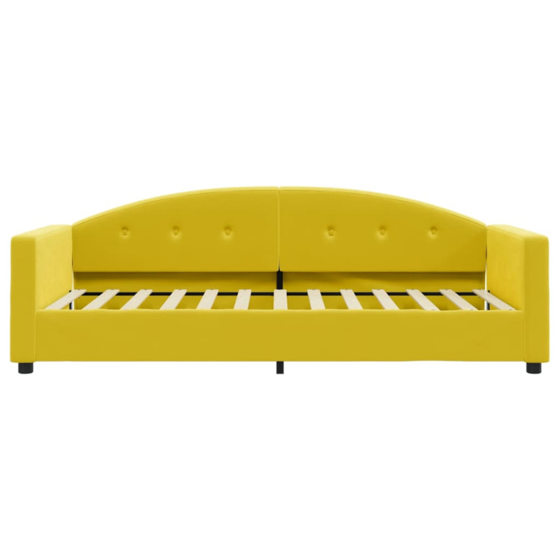 Sofa z materacem do spania, żółta, 90x200 cm, aksamit