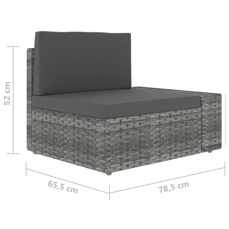 7-cz. zestaw wypoczynkowy do ogrodu, rattan PE, szary