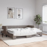 Sofa rozsuwana z materacami, kolor taupe, 80x200 cm, tkanina