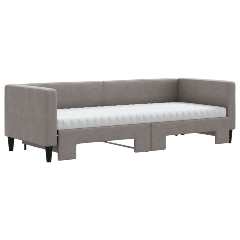 Sofa rozsuwana z materacami, kolor taupe, 80x200 cm, tkanina