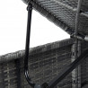 3-częściowy zestaw, leżaki ze stolikiem, polirattan, szare