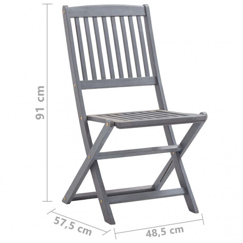 4-cz. zestaw ogrodowych mebli bistro, drewno akacjowe, szare
