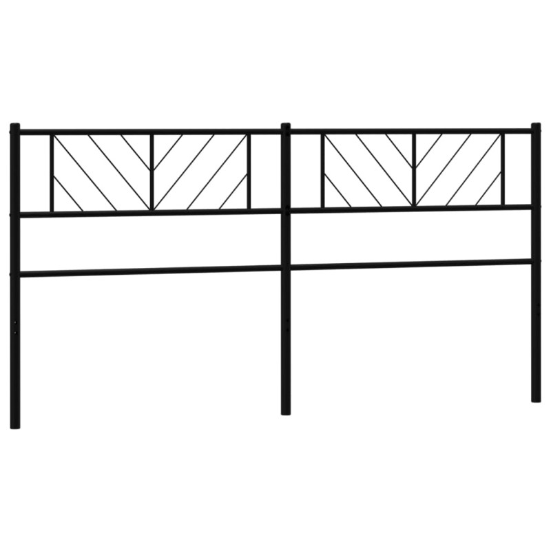 Metalowe wezgłowie, czarne, 200 cm
