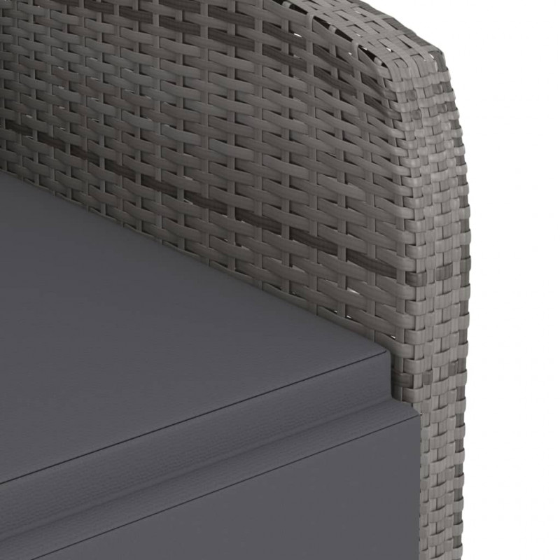 11-cz. zestaw mebli ogrodowych z poduszkami, rattan PE, szary