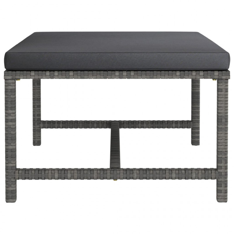 7-cz. zestaw wypoczynkowy do ogrodu, poduszki, rattan PE, szary