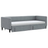 Sofa rozsuwana z szufladami, jasnoszara, 80x200 cm, tkanina
