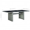 9-cz. zestaw mebli ogrodowych, poduszki, rattan PE, jasnoszary