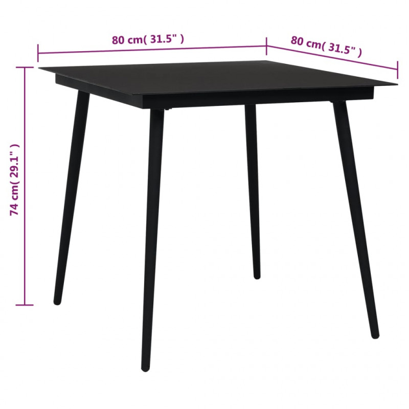 5-częściowy zestaw mebli ogrodowych, czarny, rattan PVC