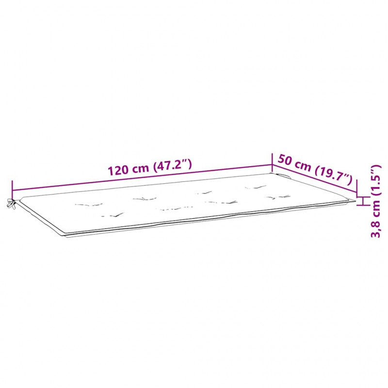 2-os. ławka ogrodowa z poduszką, 120 cm, lity eukaliptus