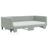 Sofa rozsuwana z materacami, jasnoszara, 100x200 cm, aksamit