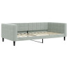 Sofa rozsuwana z materacami, jasnoszara, 100x200 cm, aksamit