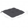 Krzesła ogrodowe, antracytowe poduszki, 6 szt., drewno tekowe