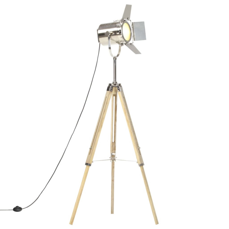 Lampa podłogowa na trójnogu, lite drewno mango, 140 cm