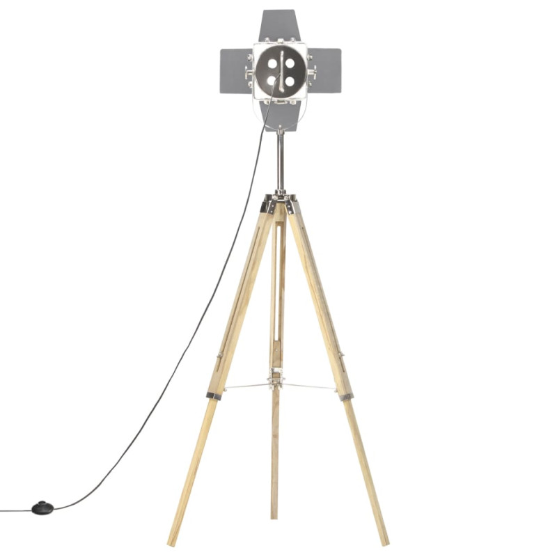 Lampa podłogowa na trójnogu, lite drewno mango, 140 cm