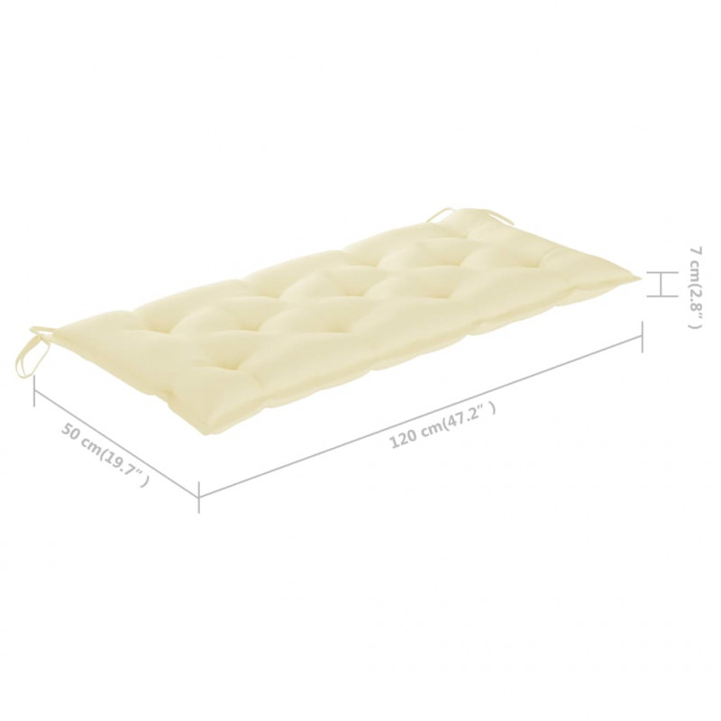 Ławka ogrodowa z poduszką, 120 cm, bambusowa