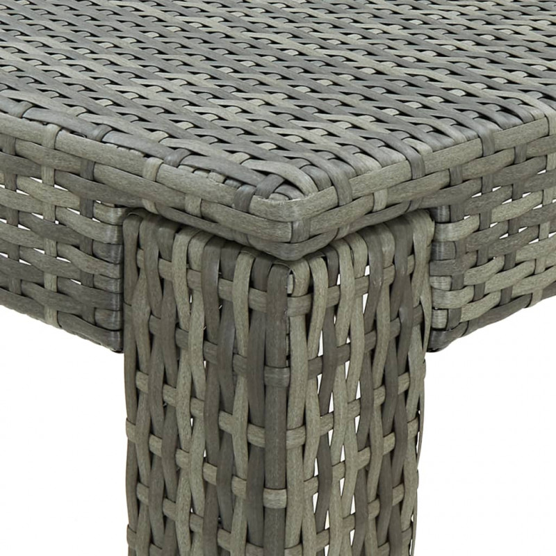 3-cz. zestaw mebli barowych z poduszkami, rattan PE, szary