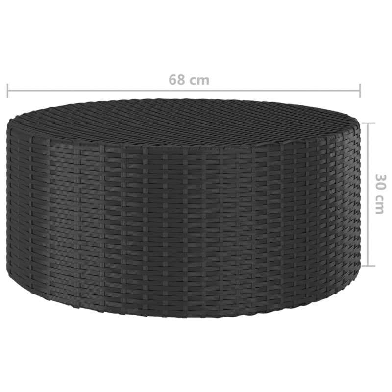 9-częściowa sofa ogrodowa z poduszkami, rattan PE, czarna