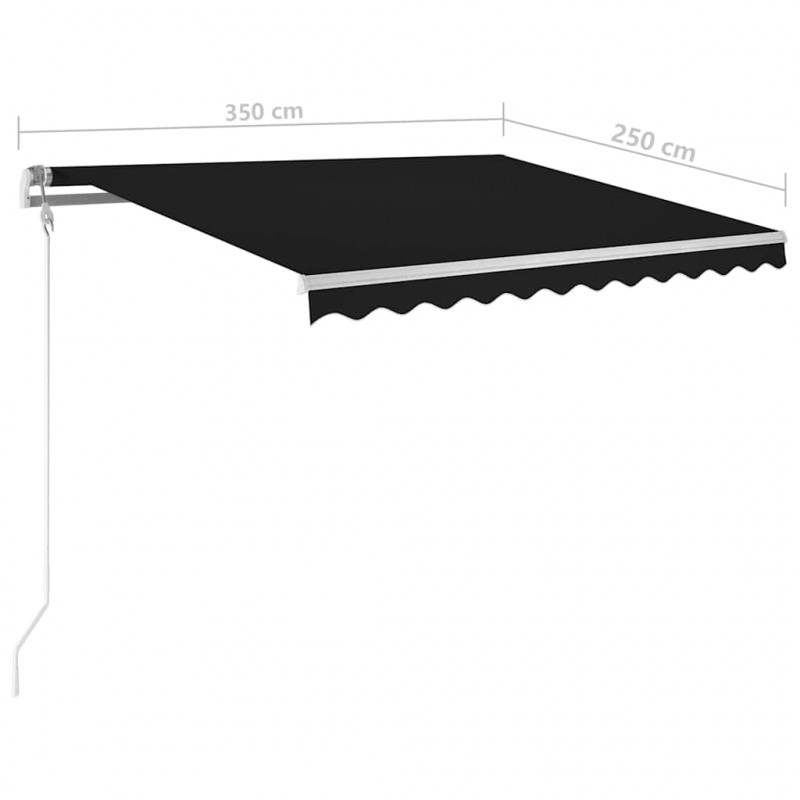 Automatycznie zwijana markiza, LED i czujnik wiatru, 350x250 cm