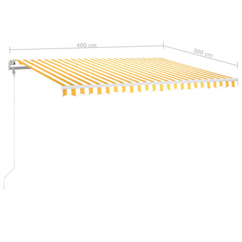 Automatycznie zwijana markiza, LED i czujnik wiatru, 400x300 cm