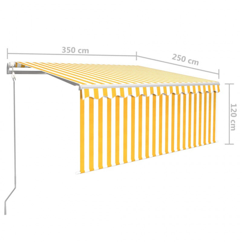 Automatyczna markiza z zasłoną, LED i czujnikiem, 3,5x2,5 m