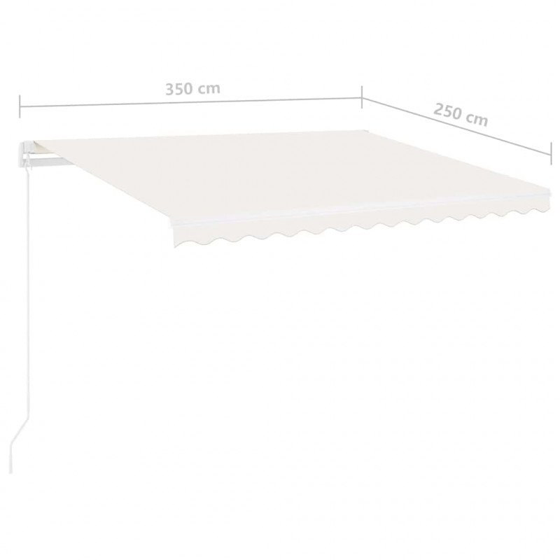 Wolnostojąca automatycznie zwijana markiza, 350x250 cm, kremowa