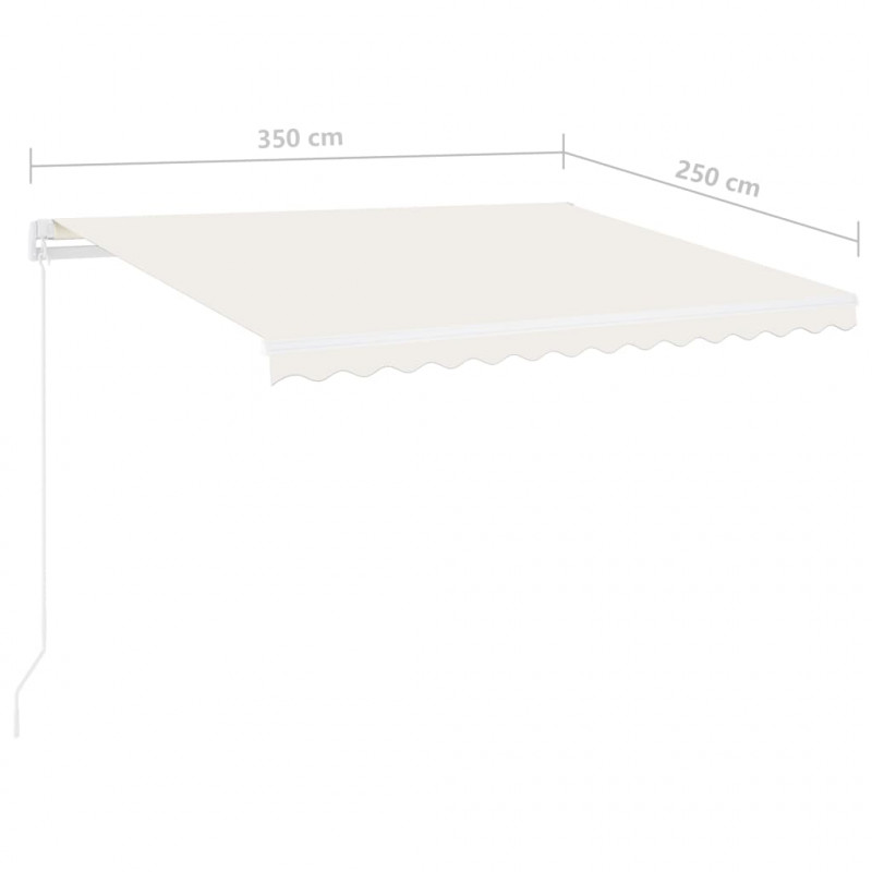 Automatycznie zwijana markiza, LED i czujnik wiatru, 350x250 cm