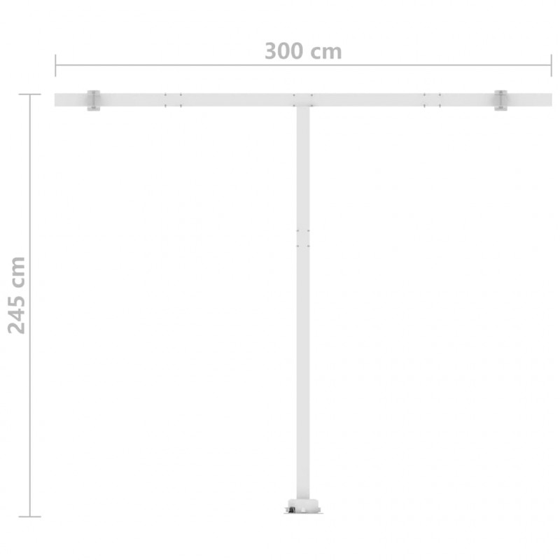 Automatycznie zwijana markiza, LED i czujnik wiatru, 350x250 cm