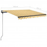 Ręcznie zwijana markiza z LED, 350 x 250 cm, żółto-biała