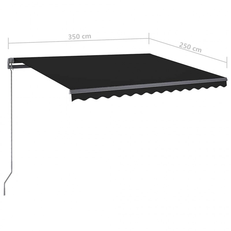 Automatycznie zwijana markiza, LED i czujnik wiatru, 350x250 cm