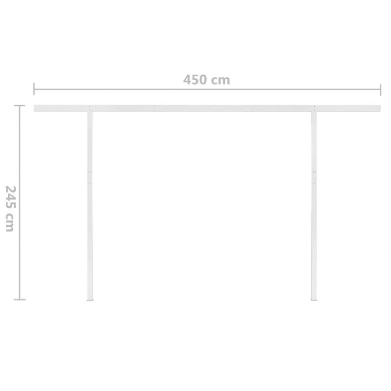 Ręcznie zwijana markiza z LED, 4x3 m, niebiesko-biała