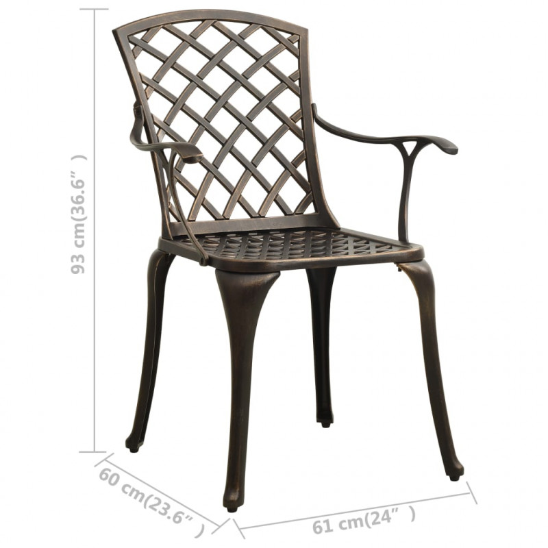 5-cz. zestaw mebli bistro ze stopu aluminium, brązowy