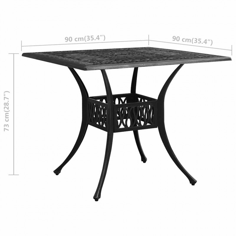 5-cz. zestaw mebli bistro ze stopu aluminium, czarny