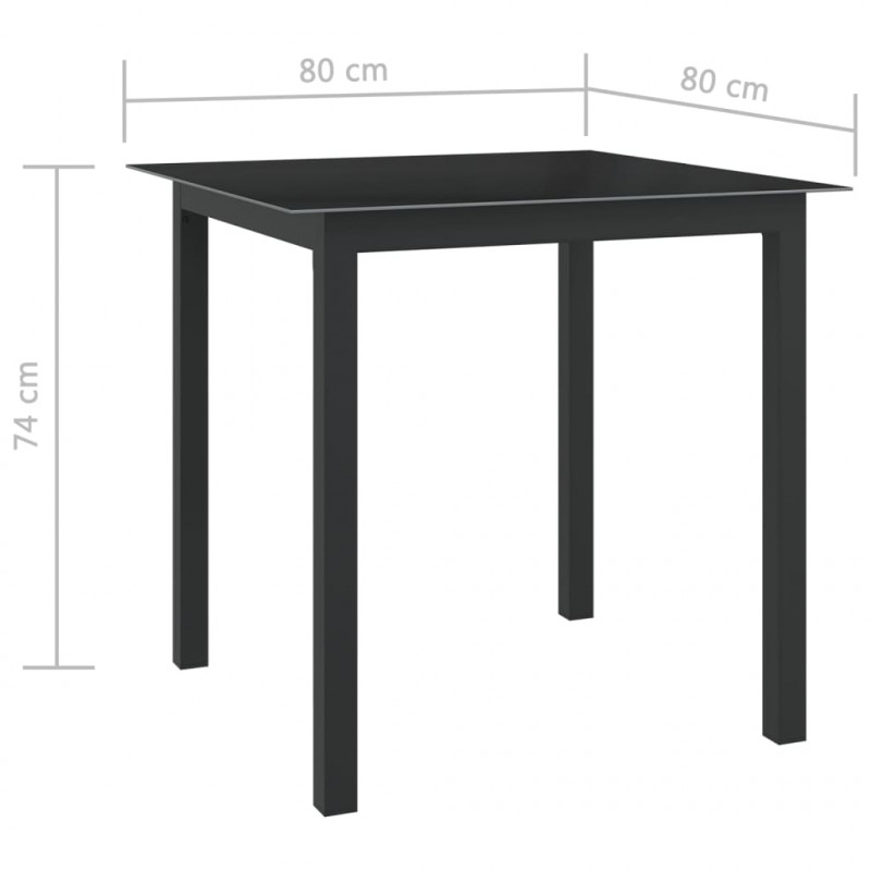 5-cz. zestaw mebli jadalnianych do ogrodu, aluminium, antracyt