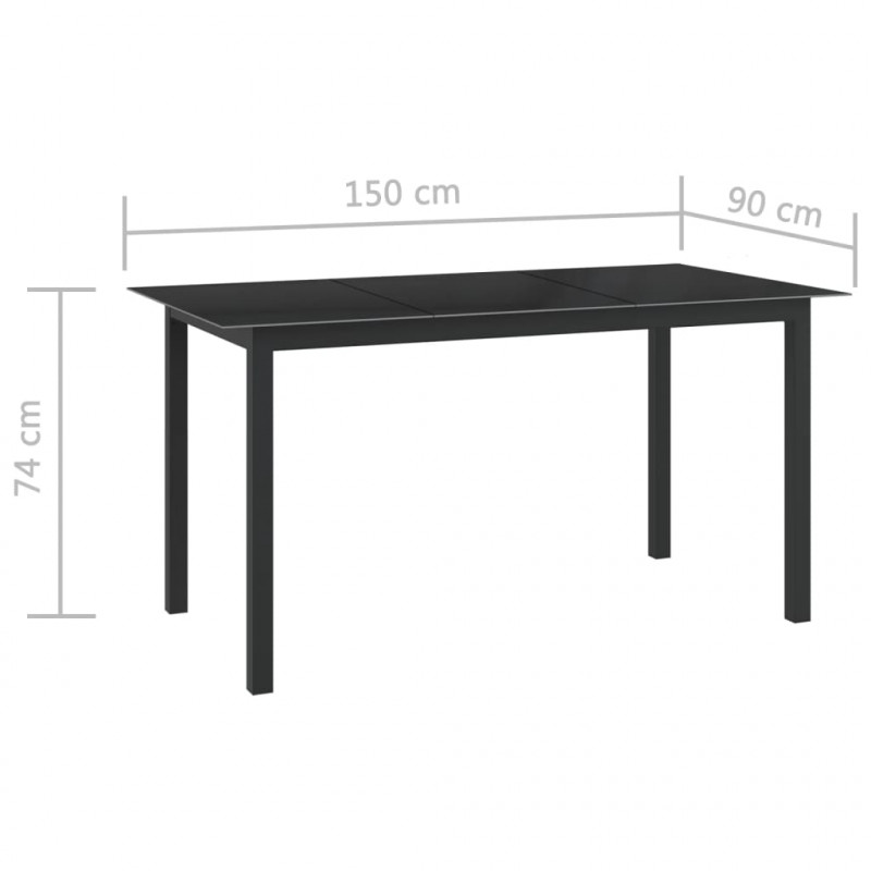 7-częściowy zestaw mebli ogrodowych, aluminium, antracytowy