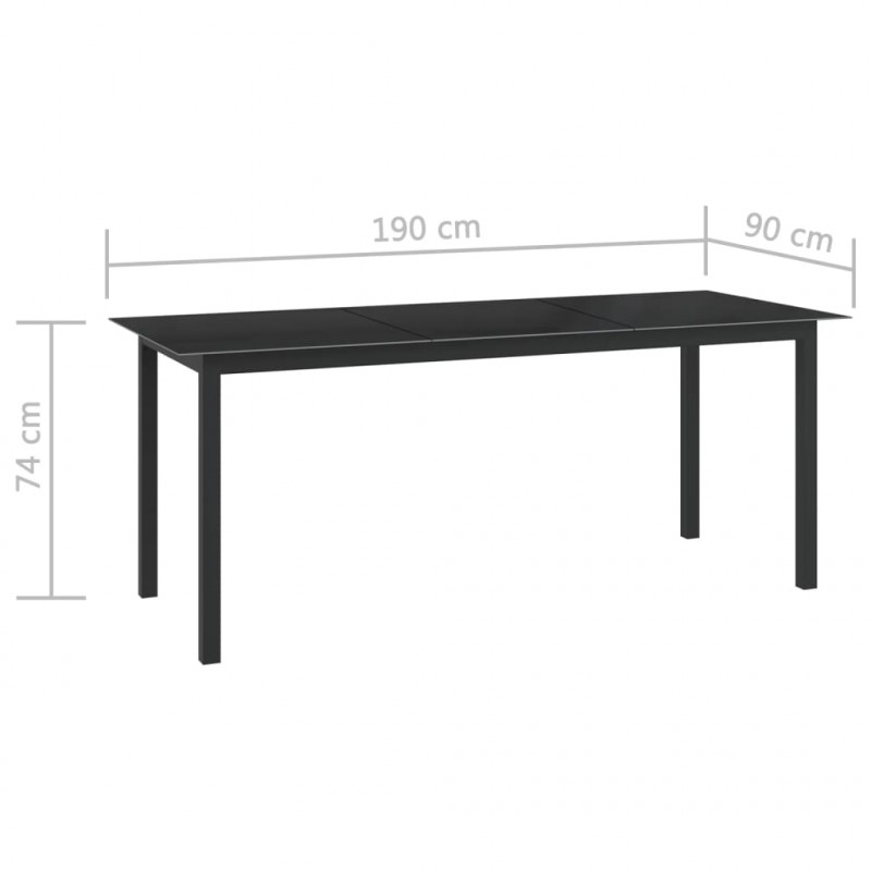 9-częściowy zestaw mebli ogrodowych, aluminium, antracytowy
