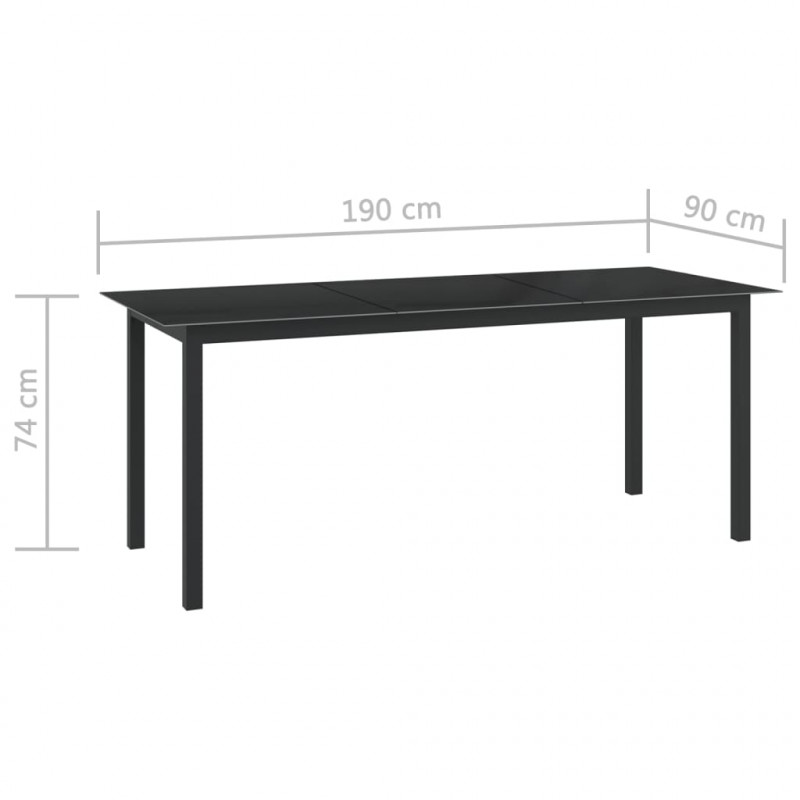 9-częściowy zestaw mebli ogrodowych, aluminium, antracytowy