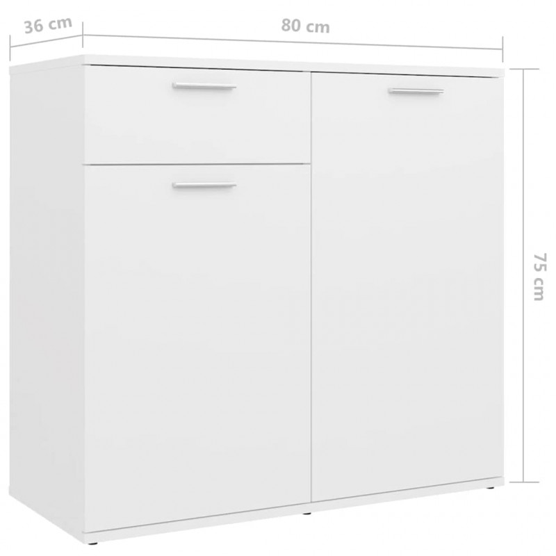 Szafka, biała, 160x36x75 cm, materiał drewnopochodny
