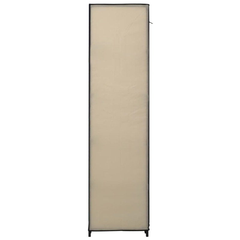 Szafa z przegrodami i drążkami, kremowa, 150x45x176 cm, tkanina