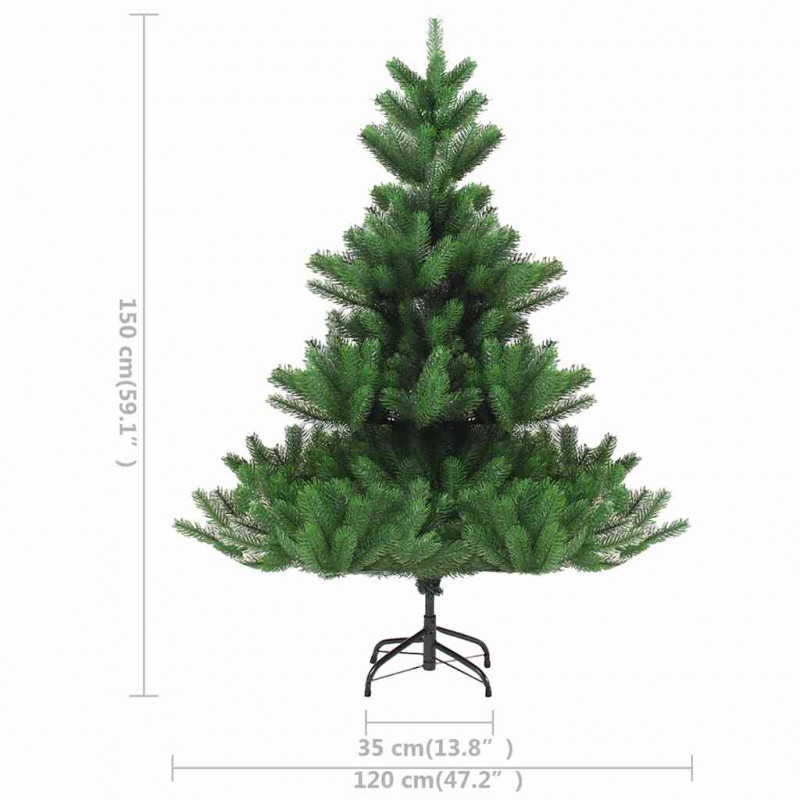 Sztuczna jodła kaukaska z LED i bombkami, zielona, 150 cm