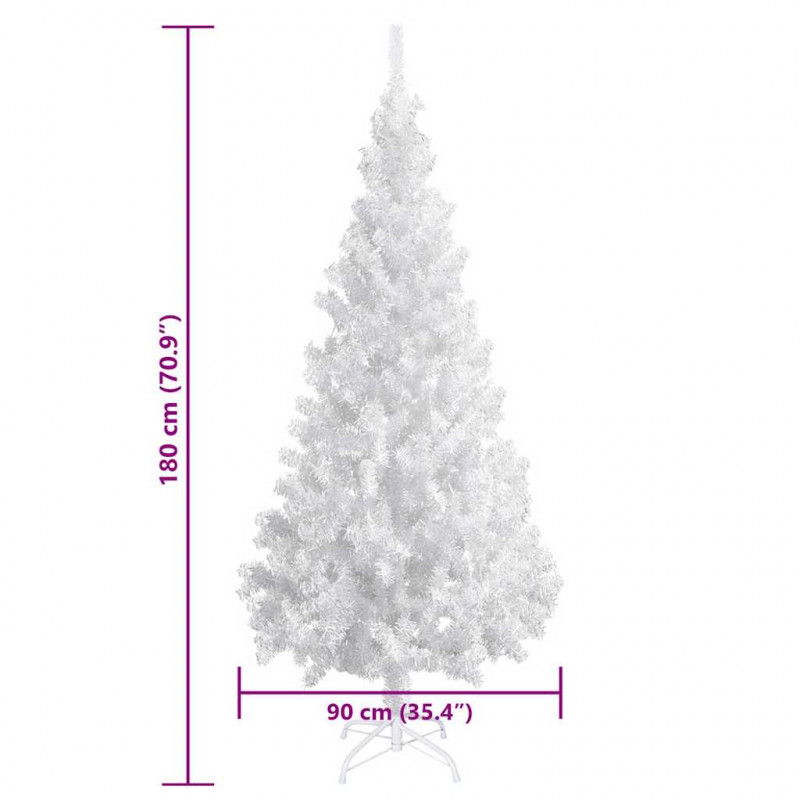 Sztuczna choinka z lampkami i bombkami, 180 cm, 620 gałązek
