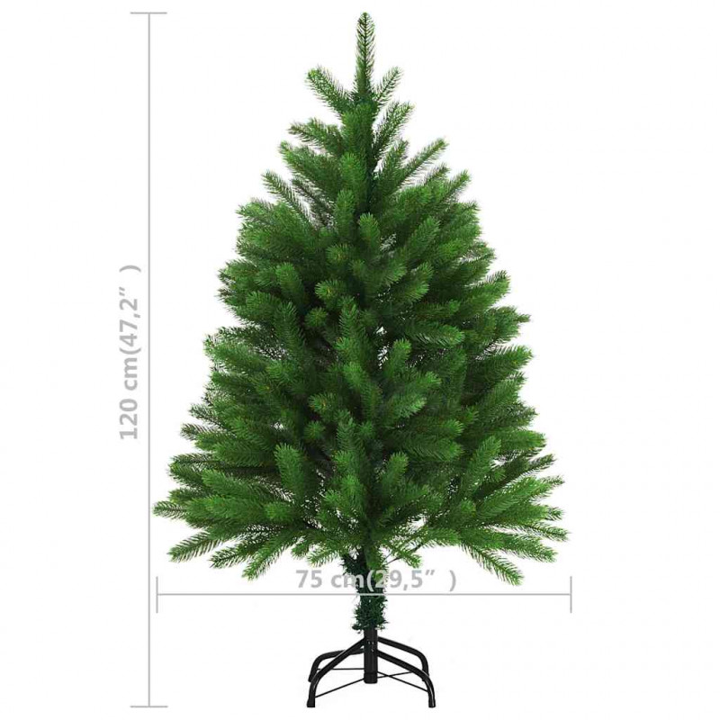 Sztuczna choinka z lampkami i bombkami, 120 cm, zielona