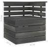 Ogrodowa sofa narożna z palet, lite drewno sosnowe, ciemnoszara