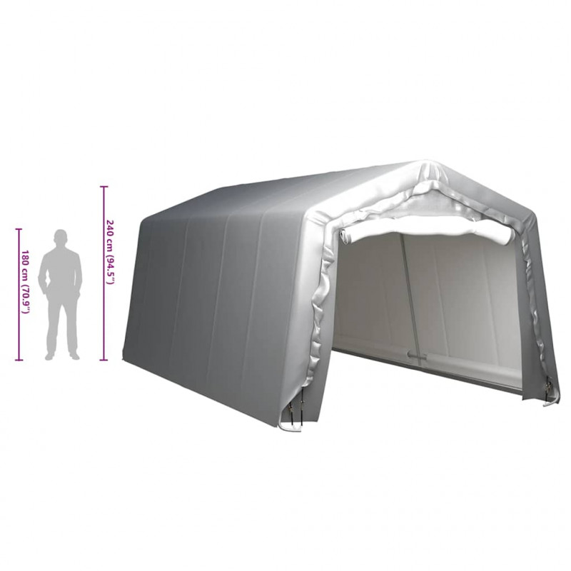 Namiot magazynowy, 300 x 600 cm, stal, szary