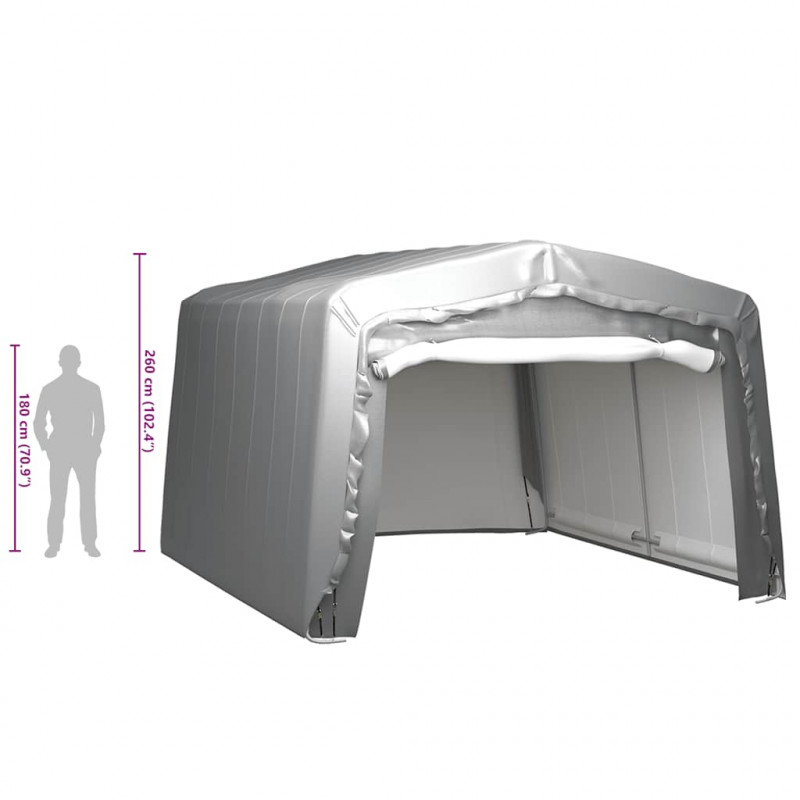 Namiot magazynowy, 370 x 370 cm, stal, szary