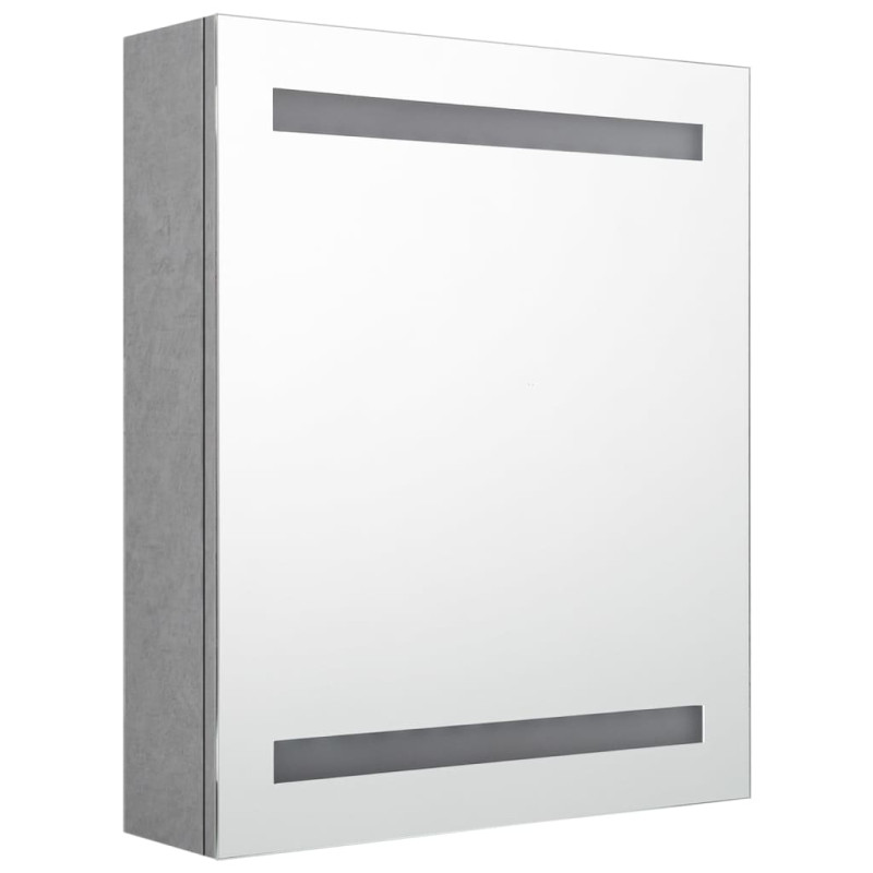 Szafka łazienkowa z lustrem i LED, szarość betonu, 50x14x60 cm